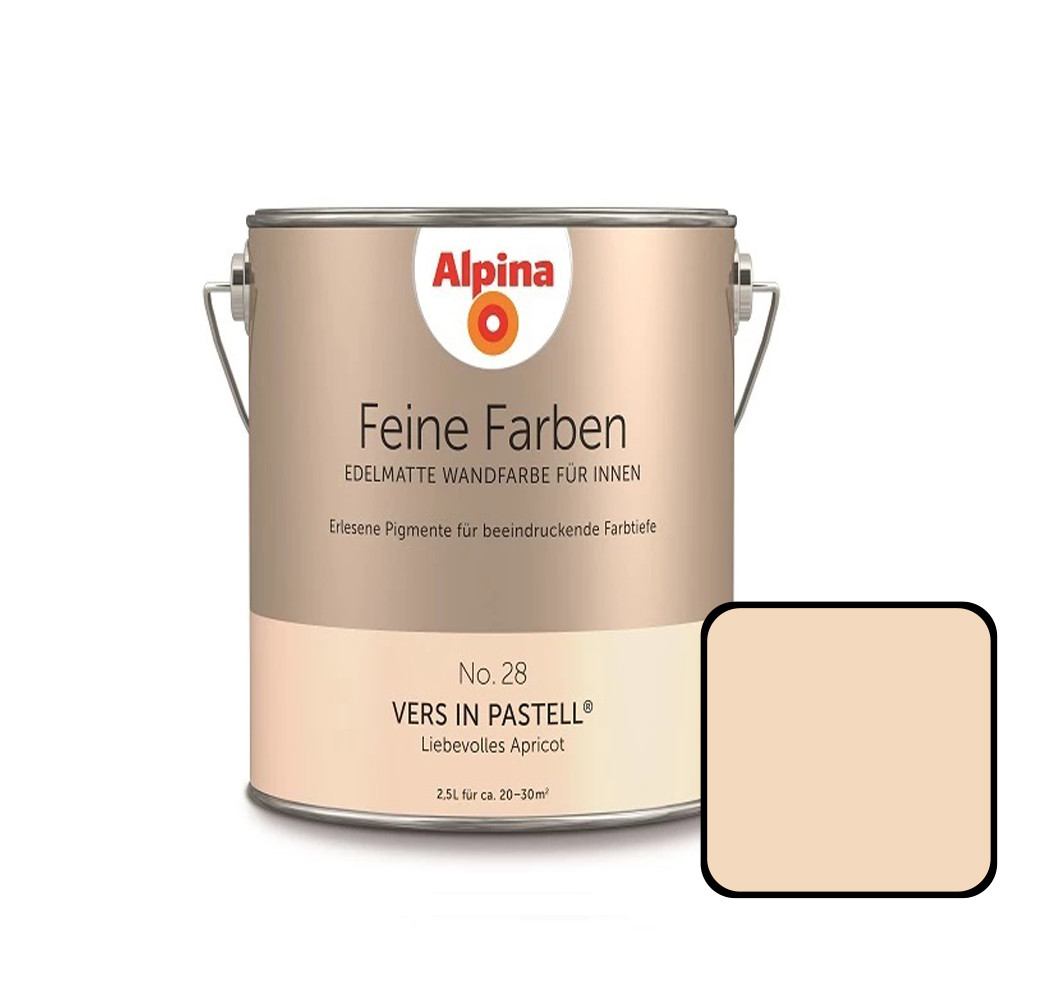 Alpina Feine Farben No. 28 Vers in Pastell 2,5 L liebevolles apricot edelmatt