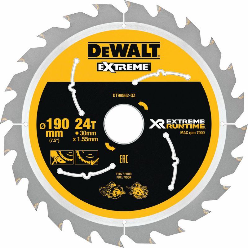 DeWalt XR Extreme Runtime Kreissaegeblatt Handkr. 190/30mm 24WZ/FZ - DT99562-QZ