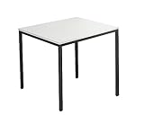 SCHÄFER SHOP Pure Schreibtisch, Quadratrohrfuß Arbeitstisch, B 80 x T 80 x H 72 cm, Bürotisch mit Tischplatte, Mehrzwecktisch quadratisch in lichtgrau/Gestell in schwarz