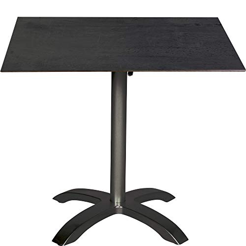 acamp Klapptisch Acaplan HPL | Anthrazit/Cemento Anthrazit | 80x80x72 cm | Gestell Aluminium pulverbeschichtet | Niveauausgleich und Kippsicherung | robuste HPL Tischplatte 6mm