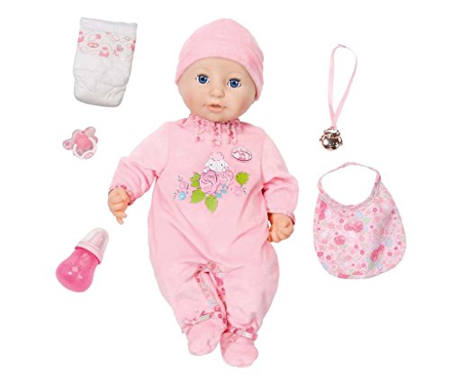 Zapf B01EJKLX2U Baby Annabell weiche Babypuppe mit vielen lebensechten Funktionen mit Schlafaugen und Zubehör, Single, Mehrfarbig, 46 cm