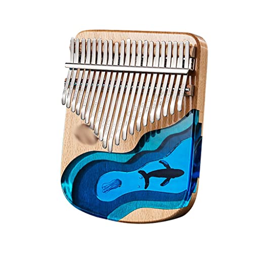 TRoki 21-Tasten-Daumenklavier Kalimba mit massiver Epoxidharz-Holztastatur – einzigartiges Geschenk für Musikliebhaber (verschiedene Farben erhältlich)