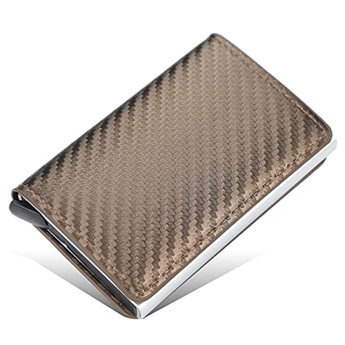 TYNXK Brieftasche Männer Smart Wallet Credit Bank Card Inhaber Mode Geldbörse Aluminiumlegierung Business Casual Mini Wallet Wallet Pu Geldbeutel Portemonnaie (Color : Golden 04)