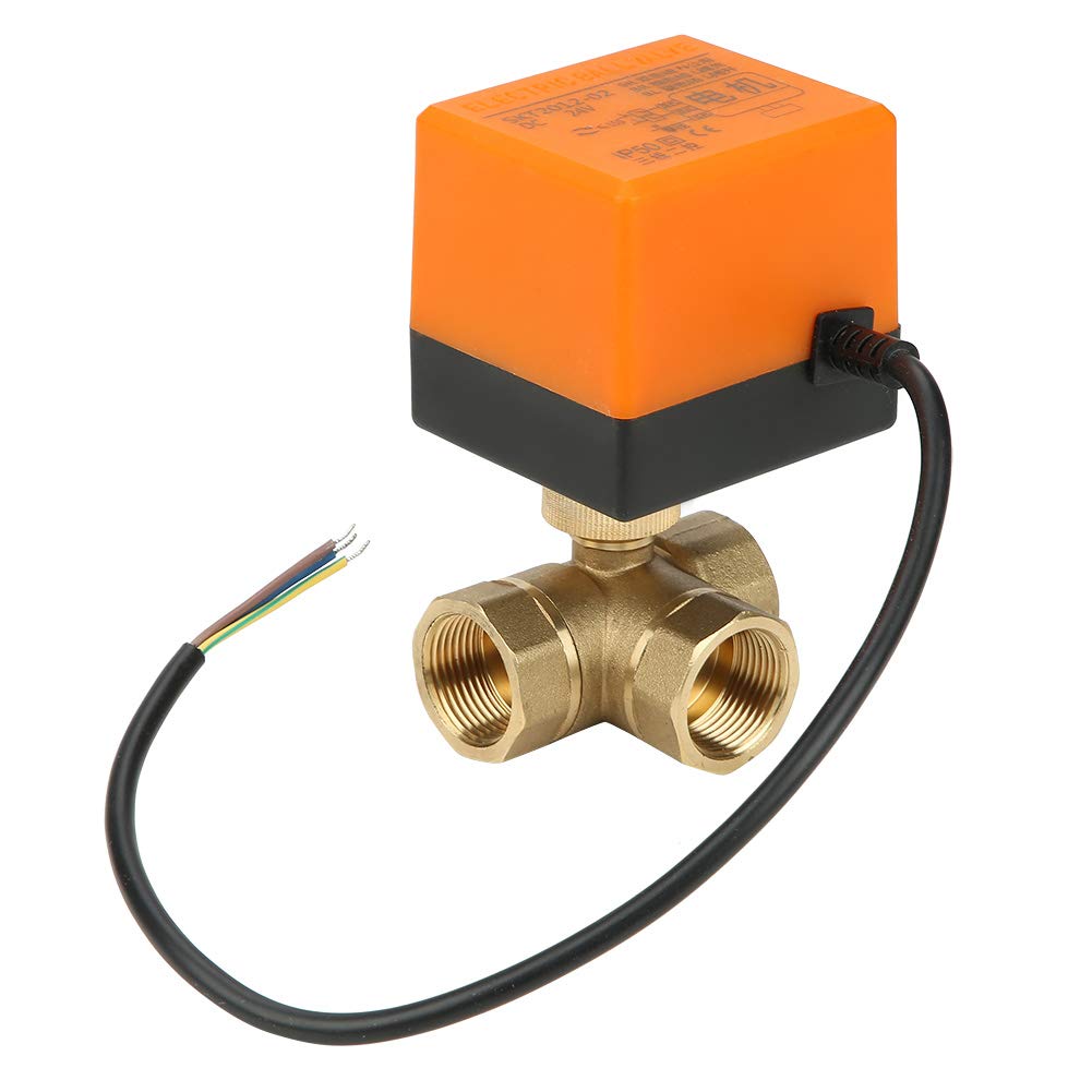 DC 24V DN20 G3/4 304 Motorisches Kugelhahn aus Messing 3 Draht 2 Steuerung 3-Wege-Motorventil aus motorisiertem Edelstahl 304 für Klimaanlage - Hysteresesynchronmotor