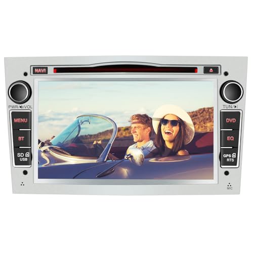 AWESAFE 2Din Radio für Opel Corsa Astra Zafira Vectra Meriva Tigra Twintop 2DIN Radio mit CD-Laufwerk 7 Zoll Touchscreen - Silber