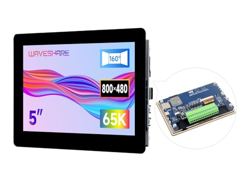 ESP32-S3 12,7 cm (5 Zoll) kapazitive Touch-LCD-Entwicklungsplatine 1024 × 600 Lösung, IPS-Display mit 2,4 GHz WiFi und BLE 5 Unterstützung, 32-Bit LX7 Dual-Core-Prozessor