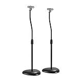 Audizio HTS12 - Lautsprecher Ständer 2er Set, Universal Boxenständer, höhenverstellbar 78cm-107cm, Speaker Stand bis ca. 5 Kg Traglast, Lautsprecher Stativ mit versteckter Kabelführung- Schwarz