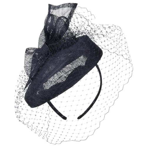 McBURN Lelia Fascinator Anlasshut Haarschmuck Kopfschmuck Damen - Made in Italy Frühling-Sommer - One Size dunkelblau