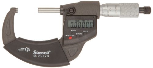 Starrett 796 X rl-2 LCD Außen), Ratsche Stop, Kontermutter, Hartmetall, Faces, 2,5–5,1 cm Reihe 0 cm Abschlussfeier, Genauigkeit +/-0.0001 "