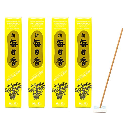 4X Räucherstäbchen Morning Star, Nippon Kodo Verschiedene Düfte | Japan | Insgesamt 200 Sticks (Patchouli)