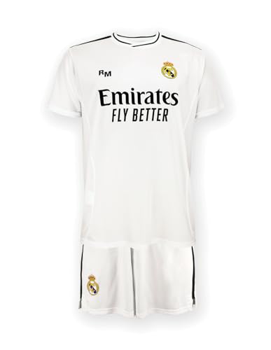 Real Madrid Home Trikot Saison 24/25, Weiß, 12 Years, Replik Shirt Mit Offizieller Lizenz