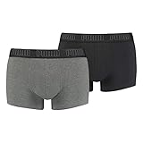 PUMA Herren Shortboxer Unterhosen Trunks 100000884 10er Pack, Wäschegröße:XL, Artikel:-008 Dark Grey Melange/Black