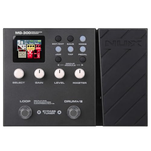 NUX MG-300 Multieffekt-Pedal TSAC-HD Pre-Effects, Amp Modeling Algorithmus, Core Image Post-Effects, IR, 56 Drumschläge, 60 Sekunden Phrase Loop