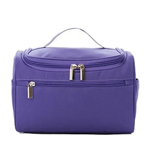 Kosmetiktasche wasserdichte Reißverschluss Make-up-Tasche Reise Polyester männliches Waschset Organizer Makeup-Tasche tragbare Frauen hängende Kulturbeutel for Herren Schminktasche (Color : Purple)