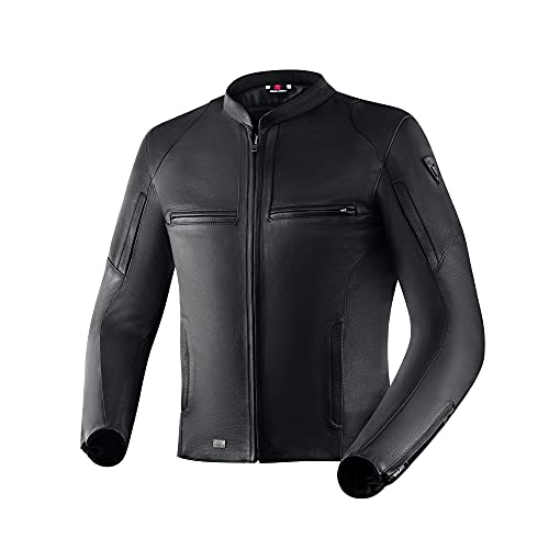 REBELHORN Runner III TFL Leder Motorradjacke für Männer Ellbogen- und Schulterschutz Reflektierende Elemente 7 Lüftungskanäle Taschen