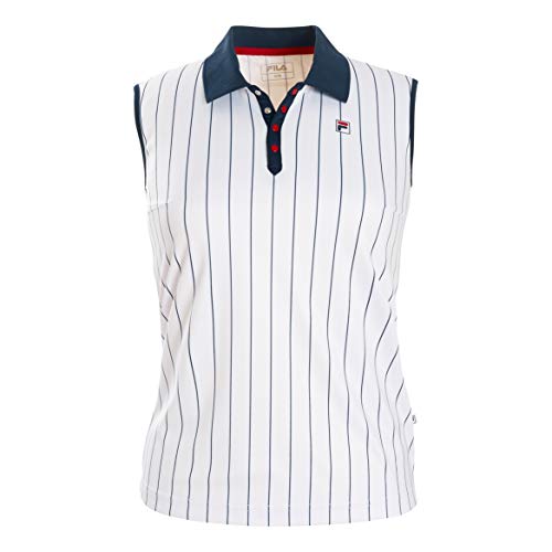 Fila Damen, Pia American Polo Weiß, Blau, L Oberbekleidung, L