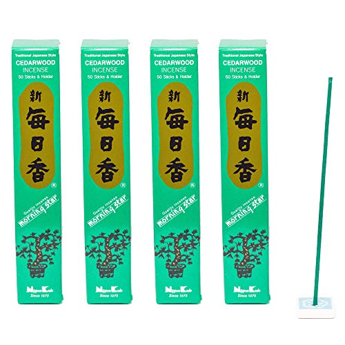 4X Räucherstäbchen Morning Star, Nippon Kodo Verschiedene Düfte | Japan | Insgesamt 200 Sticks (Zeder)