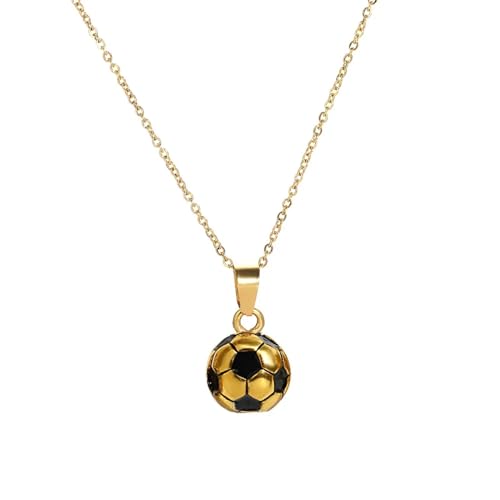 SiVaji Necklaces Halskette Ketten Schmuck Herren Frauen Anhänger Necklace Fußball Halskette Für Männer Frauen Sport Lange Kette Fußball Anhänger Halsketten N1141216N-003