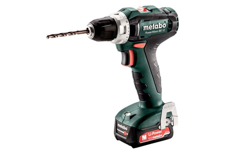 METABO Akku-Bohrschrauber PowerMaxx BS 12 (601036500); metaBOX 118; 12V 2x2Ah Li-Ion + SC 30