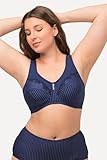 Ulla Popken Damen Entlastungs-BH, ohne Bügel, Strassanhänger, Cup C - G BRA, navy, 130E