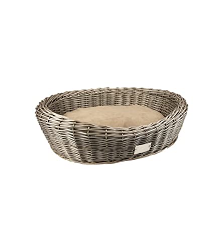 Duvo+ Provence Rieten Mand Ovaal & Kussen 90x71x23cm