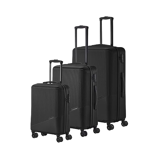 Travelite 4-Rad Koffer Set 3 teilig Größen L/M/S, Gepäck Serie Bali: ABS Hartschalen Trolleys mit TSA Kombinationsschloss (Handgepäck Koffer ohne TSA)