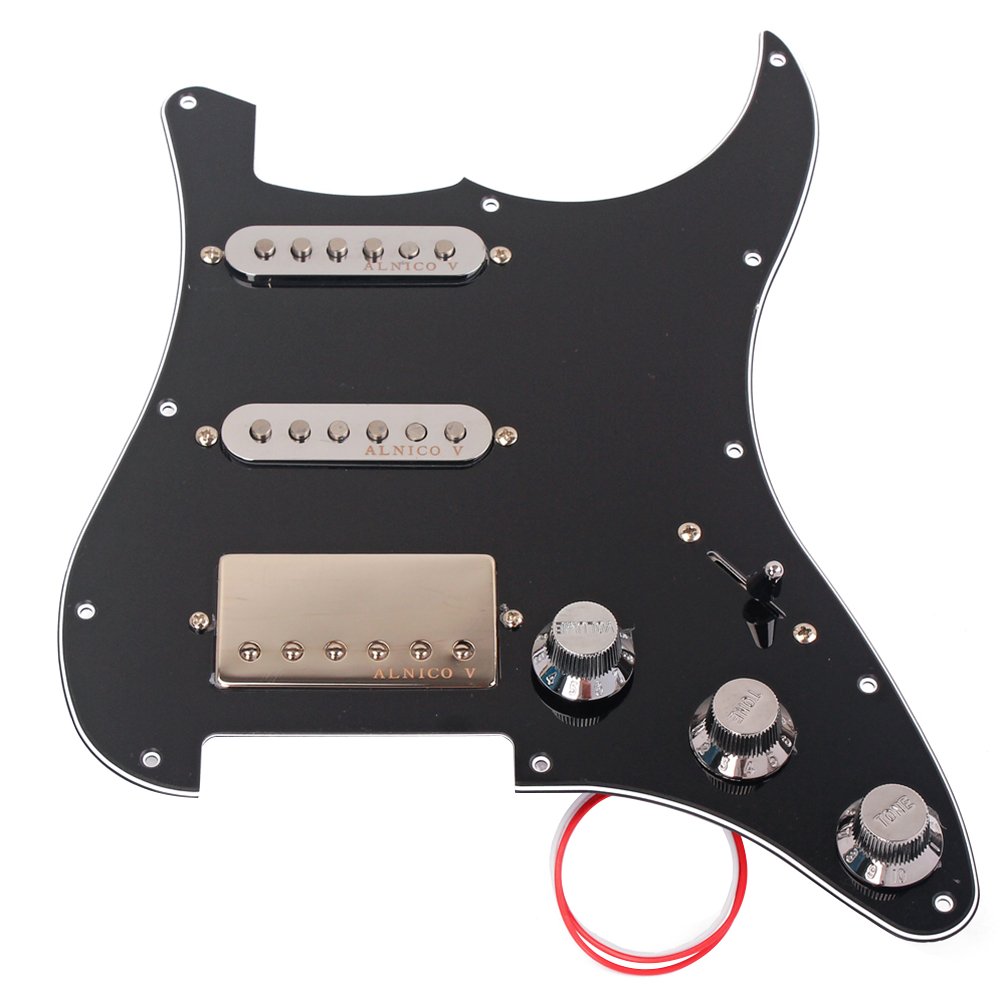 Gitarren-schlagbrett Einfache Montage Gitarrenparts 3-lagige Schlagbrett-tonabnehmer Geladenes Vorverdrahtetes Schlagbrett Schwarz-weißes Schlagbrett Erröten Elektrische Gitarre