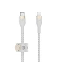 Belkin BoostCharge Pro Flex geflochtenes USB-C/Lightning-Kabel, 2 m, MFi-Zertifiziert, 20 W, zum Schnellladen mit PD Power Delivery für Geräte wie iPhone 13, 12, 11, Pro, Max, Mini, SE, iPad – Weiß