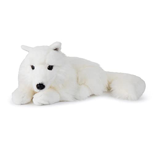 WWF Plüsch Kollektion WWF16981 - Plüschfigur Polarfuchs Liegend 25 cm, Plüschtiere