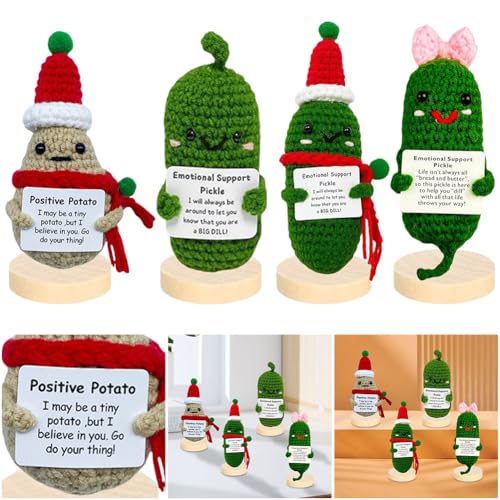 AZURAOKEY Mini Lustige Positive Kartoffel, Positive Kartoffel mit Positiver Energiekarte, Mini-PlüSch Figuren Positive Kartoffel Puppe, Mutmacher Geschenk Abscheidgeschenk