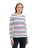 TOM TAILOR Damen Basic Strickpullover aus Bio-Baumwolle, 36208 - Colorful Knit Stripe Design, XL