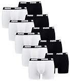 PUMA Herren Boxer Short Boxershort 10er Pack Größe S - XXL White/Black NEU, Größe:XXL