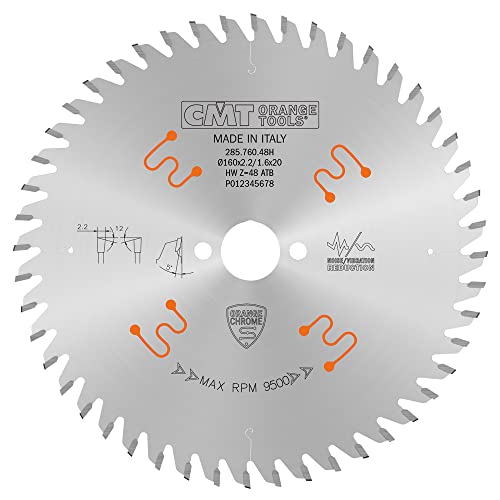 CMT ORANGE TOOLS 285.760.48H Kreissägeblatt CHROME HW 160x2.2/1.6x20 Z48 5ATB