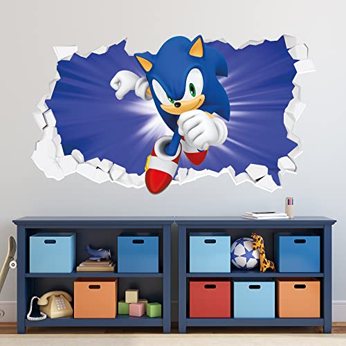 Sonic The Hedgehog Wandaufkleber, Vinyl, 120 x 65 cm, Blau