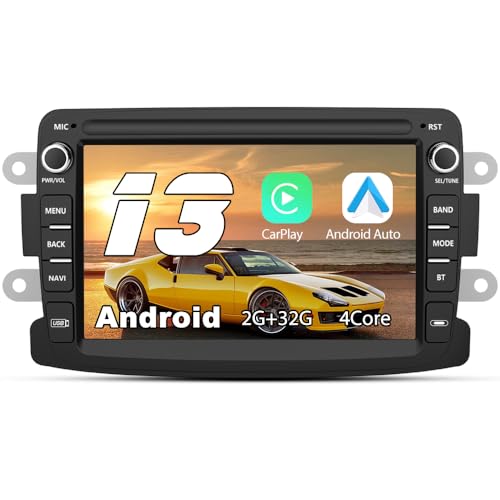 AWESAFE Android Autoradio mit 7-Zoll-Touchscreen für Renault Dacia, Duster/Sandero/Logan/Captur/Lodgy/Dokker/Symbol Android 12 2G+32G mit Navigation Lenkradsteuerung WiFi Carplay