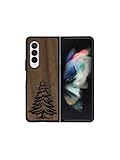 Handgefertigte Samsung Galaxy Z Fold Handyhülle aus Holz - Sapin de nöel - Galaxy Z Fold 5 - Noyer