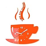 TASSE Time for Coffee Moderne Küche (Zeit für Kaffee) Wanduhr, orange, 3d römisch, wanduhr deko