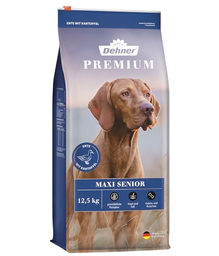 Dehner Premium Hundetrockenfutter Maxi Senior, Ente und Lamm mit Kartoffel, 12.5 kg