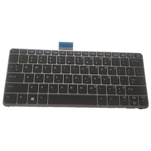 FQ Laptop Tastatur für HP Elite x2 1012 G1 Schwarz Mit Silber nem Rahmen Amerikanische Version