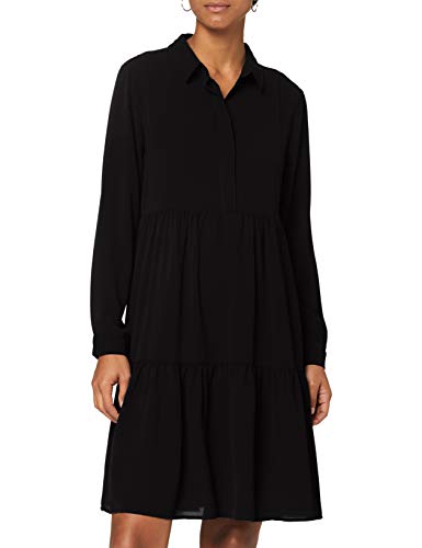 JdY Damen JDYPIPER L/S Shirt Dress WVN NOOS Lässiges Kleid, schwarz, 36