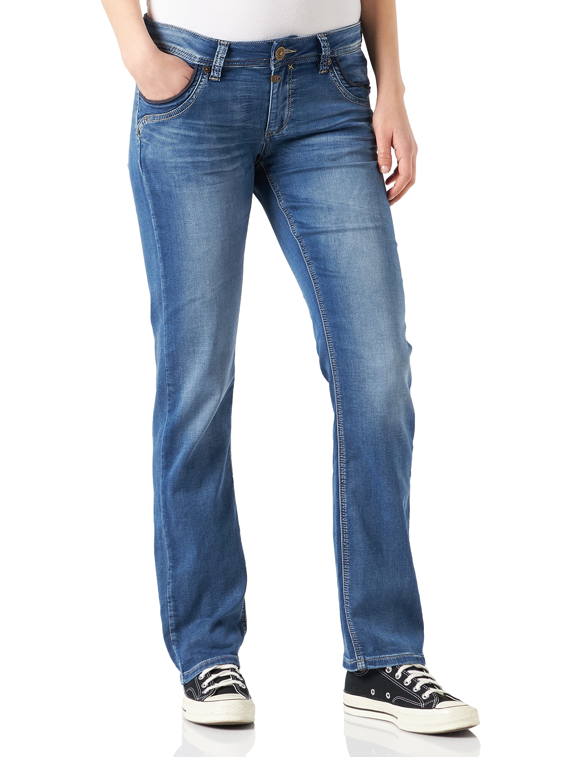 Timezone Damen Slim Tahila Jogg Straight Jeans, Blau (Blue Denim Wash 3041), 25 EU