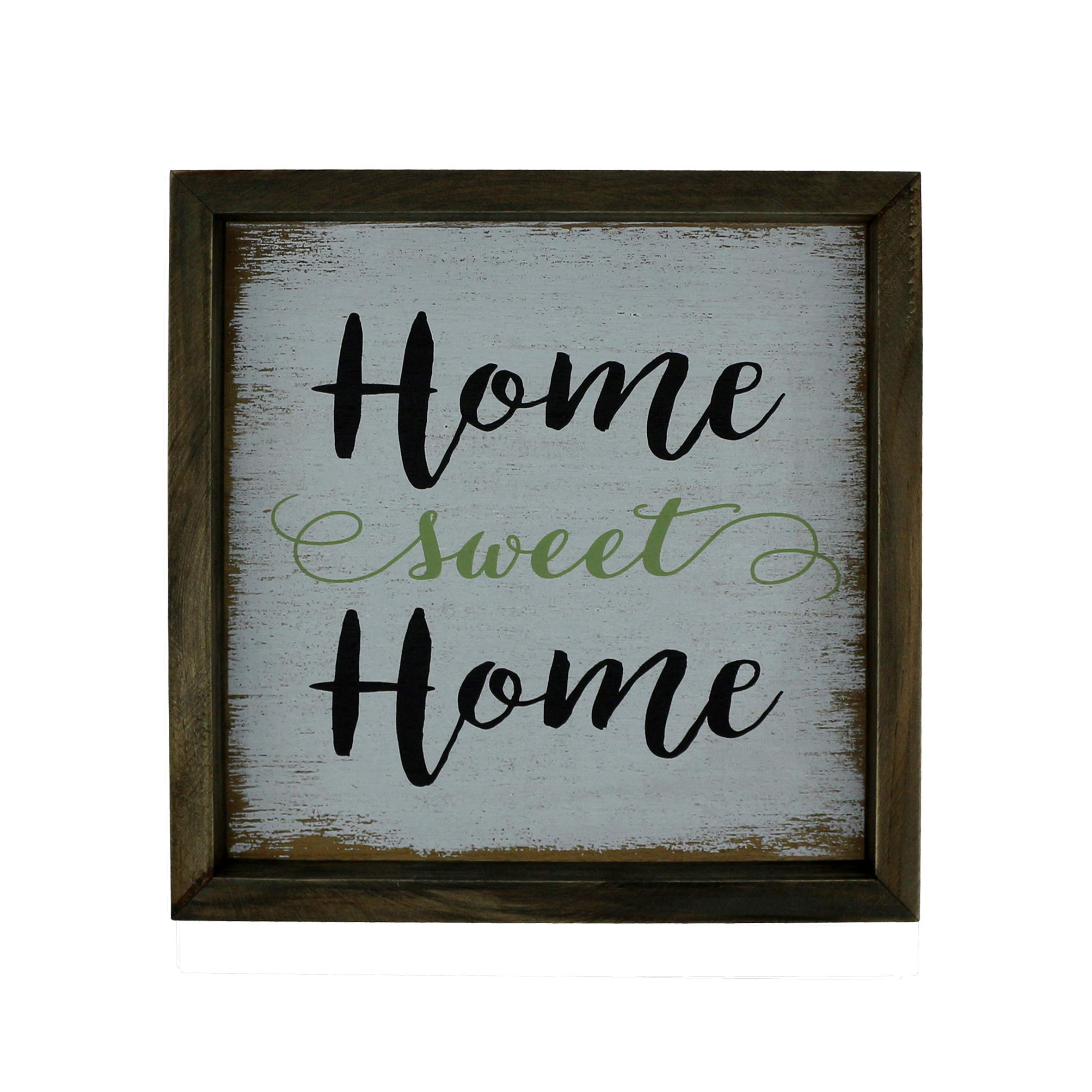 CVHOMEDECO. Primitives Distressed Home Sweet Home Shadow Box Rahmen Wandmontage hängende Dekorkunst, 24,7 x 24,7 cm