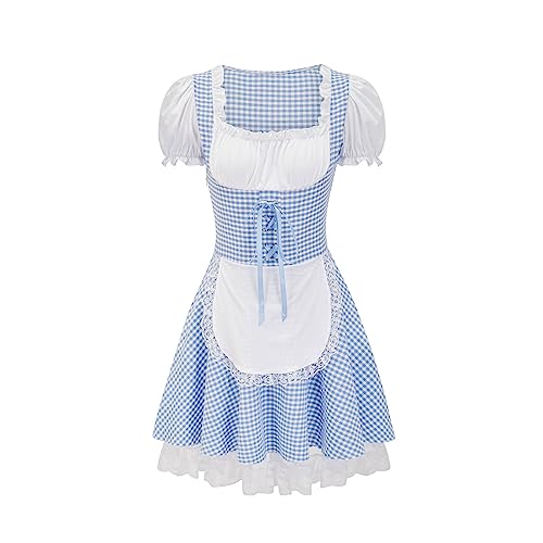 RKaixuni Damen Deutsches Dirndl Kleid Kostüme Traditionelle Bayerische Oktoberfest Bieranzüge Karneval Halloween Outfits