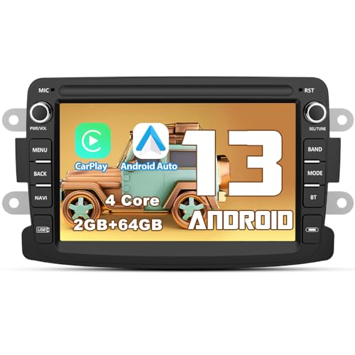 AWESAFE Android 13 Autoradio 2G+64G mit 7 Zoll Touchscreen für Renault Dacia, Duster Sandero Logan Captur Lodgy Dokker Symbol mit Navigation Lenkradsteuerung WiFi Carplay