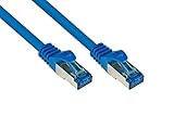 Patchkabel, Cat. 6A, S/FTP, PiMF, halogenfrei, 500MHz, blau, 15m, Good Connections®