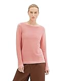 TOM TAILOR Damen Basic Strickpullover aus Bio-Baumwolle, 17285 - Blush Rose, L