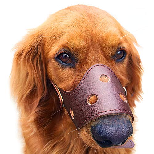 TRoki Verstellbarer Anti-Beiß-Maulkorb für Hunde in Braun, ideal für kleine, mittelgroße und große Hunde – atmungsaktive Sicherheits-Welpenmaske zum Beißen und Bellen