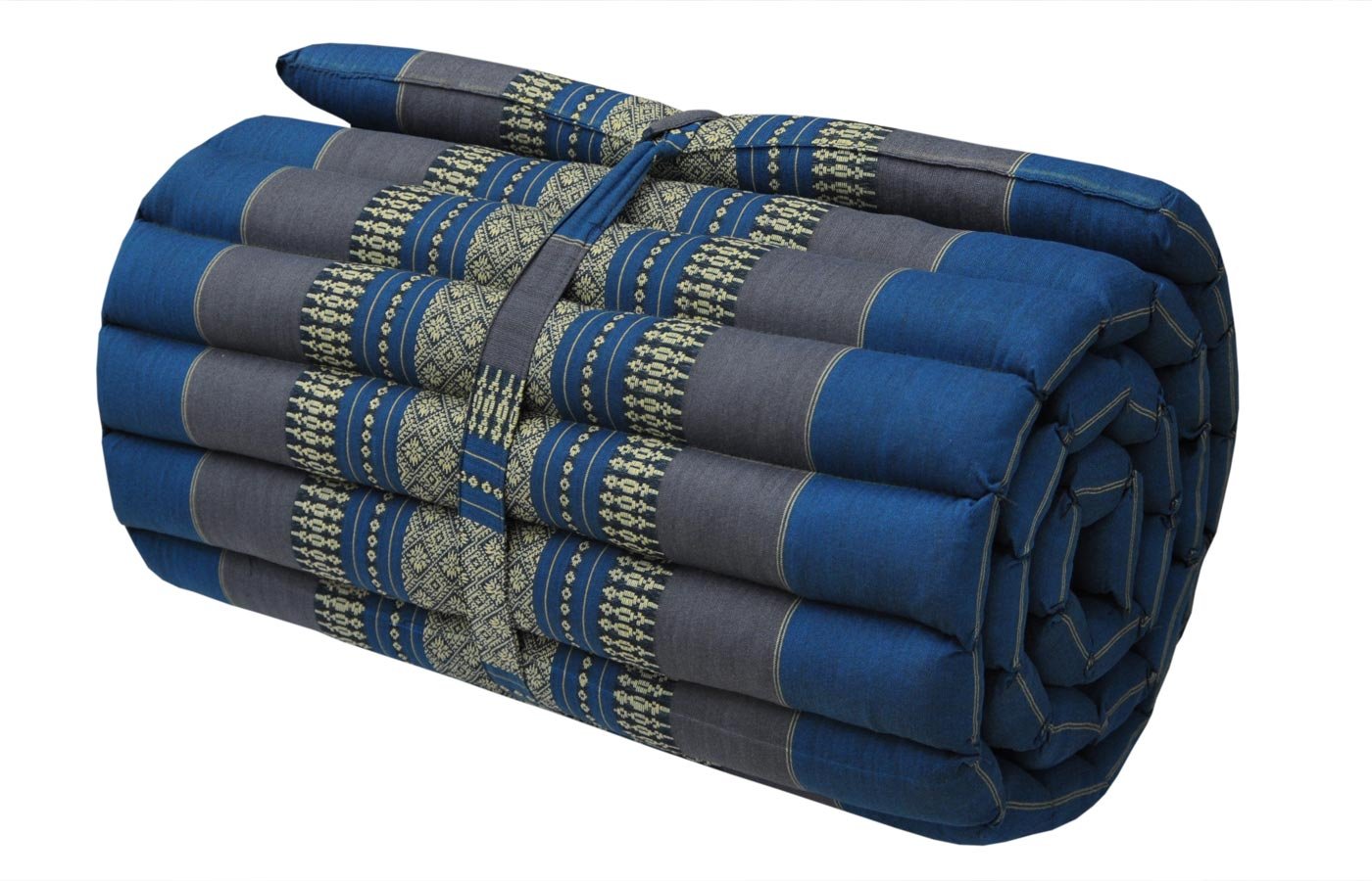 Wilai Kapok Thaikissen, Rollmatte schmal (81913 - blau/grau)