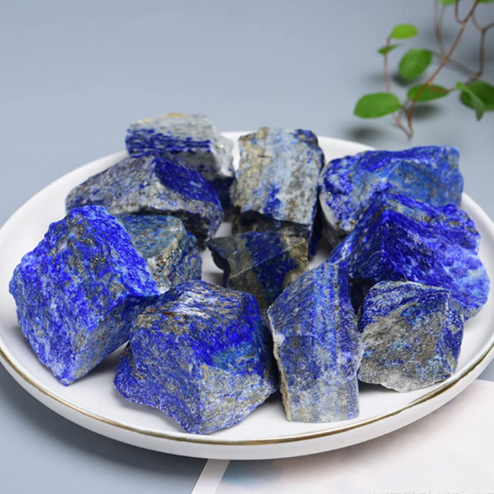 LIJUCAI Natürlicher Lapislazuli-Stein, Kristall, Bule-Farbe, rauer Stein, Mineral, Wohnkultur, Aquarium, Blume, Kristalldekoration, Lapislazuli-Stein, 45,50 g (1 Stück)