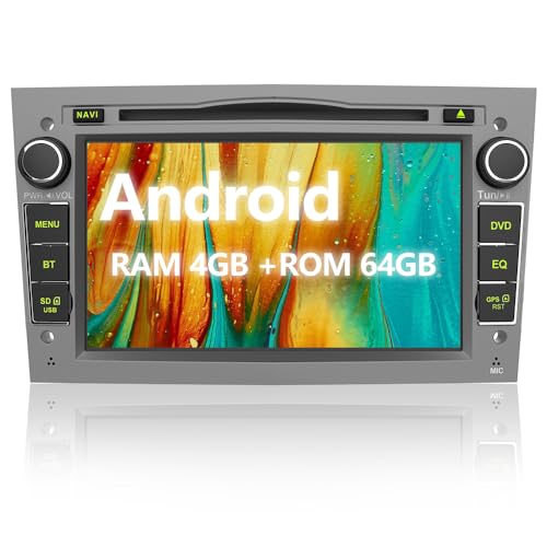 AWESAFE 4GB+64GB Android Radio für OPEL Antara Zafira Corsa Vivaro Android 13 8 Zoll Birdschirm Autoradio unterstützt 4G SIM Karte mit WLAN Integriertes DAB+ Carplay Navigation Grau